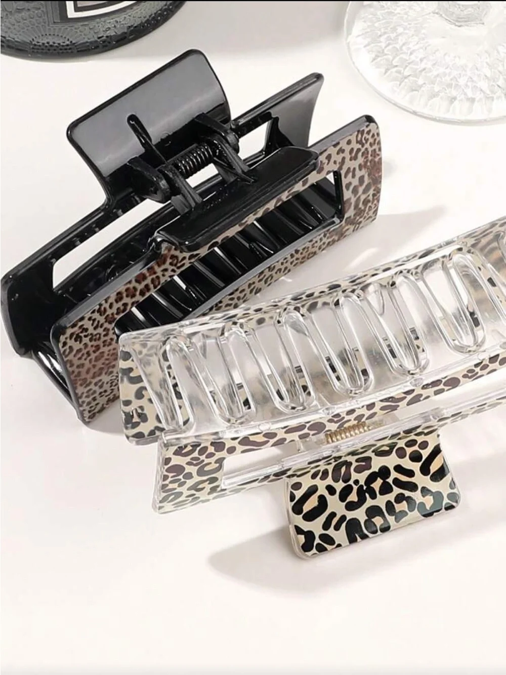 Leopard Print Multicolor Acrylic Hair Claw Clip - Stylish Women Accessories